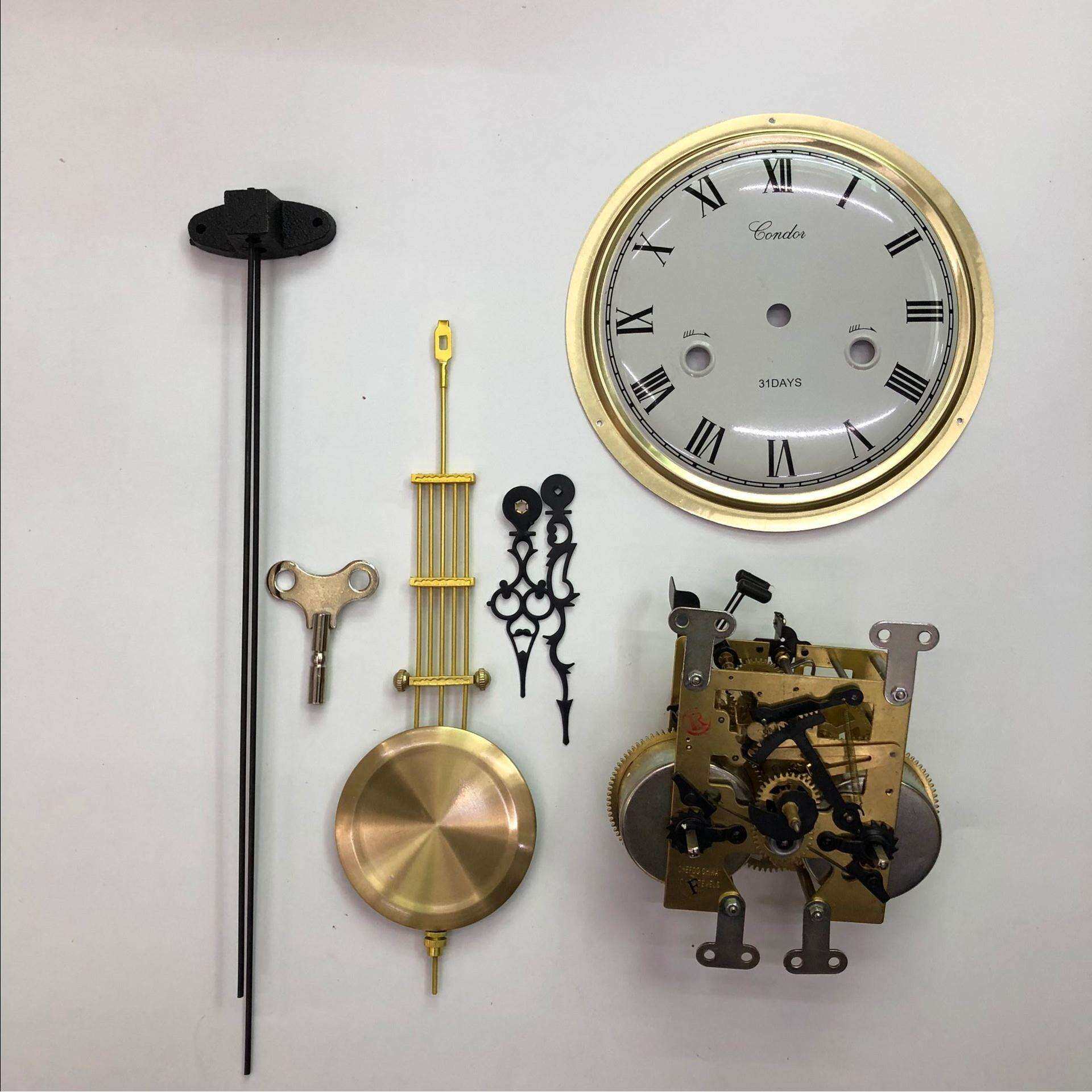 落地钟机械配件北极星立钟钟表31天机芯摆钟仿古全铜工艺发条式