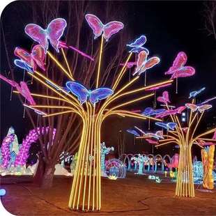 创意大型景观灯网红七彩灯亮化蝴蝶景区广场装饰公园座椅造型户外