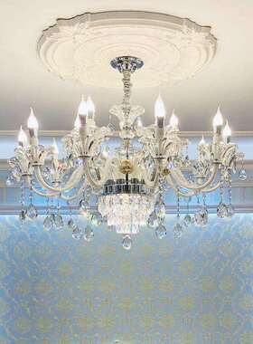 2023新款欧式水晶吊灯客厅餐厅卧室网红水晶灯简欧奢华法式蜡欧美