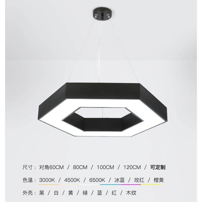 工业风吊灯六边形异形蜂巢窝造型灯创意办公室健身房网咖六角灯具