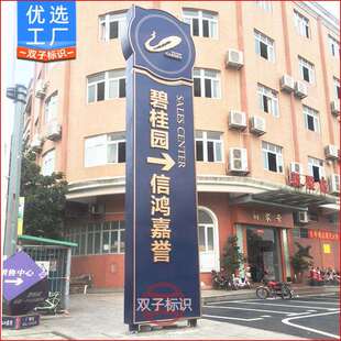 房产精神堡垒制作售房部户外导视立牌精神堡垒落地导视标识牌