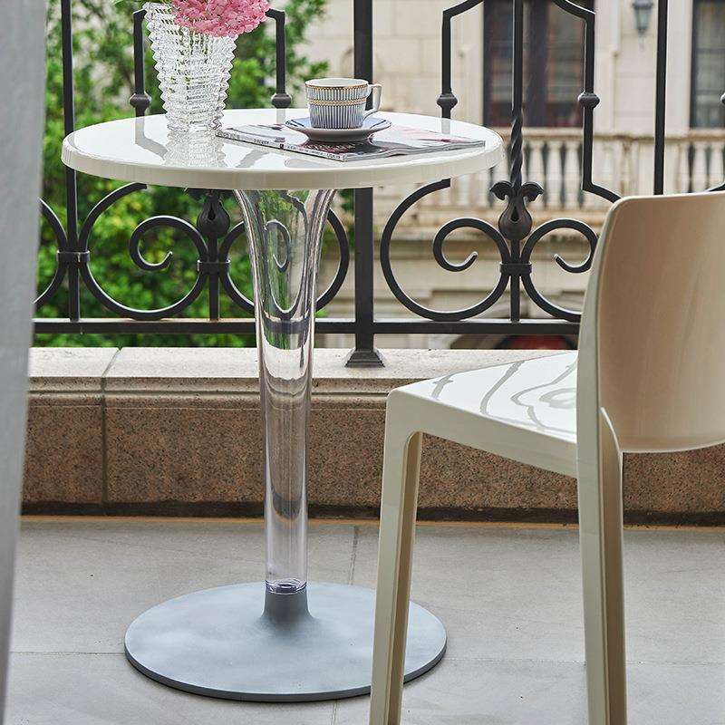 接待会客小圆桌前台行政区洽谈小茶几商务谈判亚克力透明餐桌轻奢