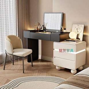 化妆桌实木梳妆台可翻盖镜子卧室梳妆台斗柜镜子桌子一体梳妆台