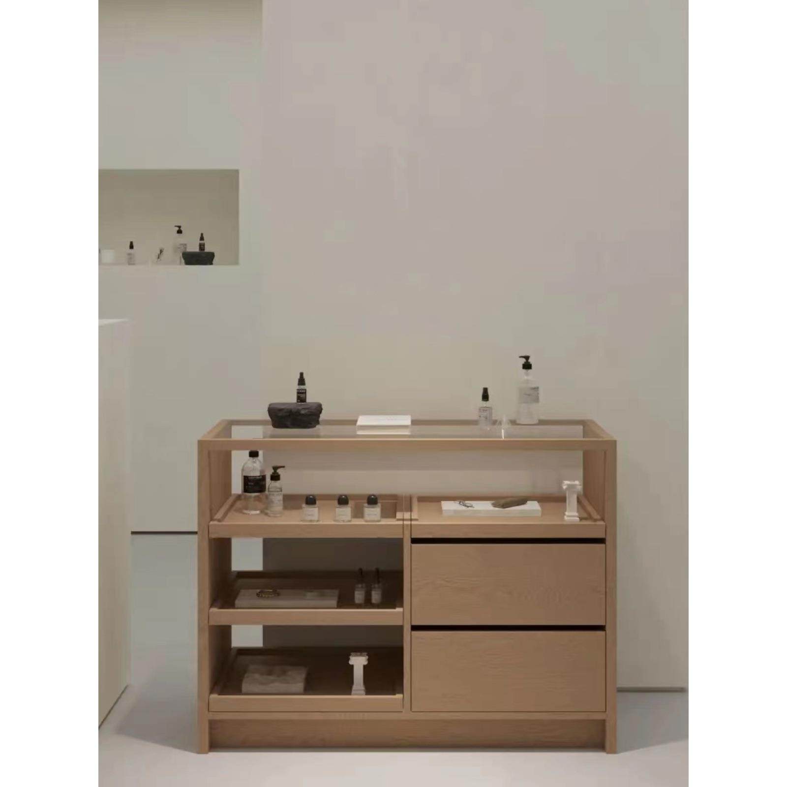 鸿昌现代中岛柜服装店饰品店展示柜抽拉式简约精品样品架