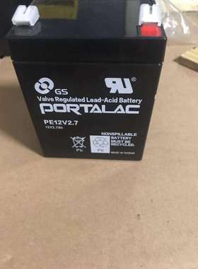 PORTALAC蓄电池PE12V2.7AH进口小型电瓶仪器12伏2.7安电源