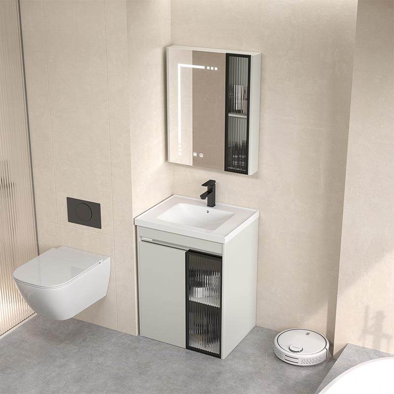 不锈钢烤漆落地浴室柜组合轻奢卫生间洗漱台洗脸洗手池陶瓷一体盆