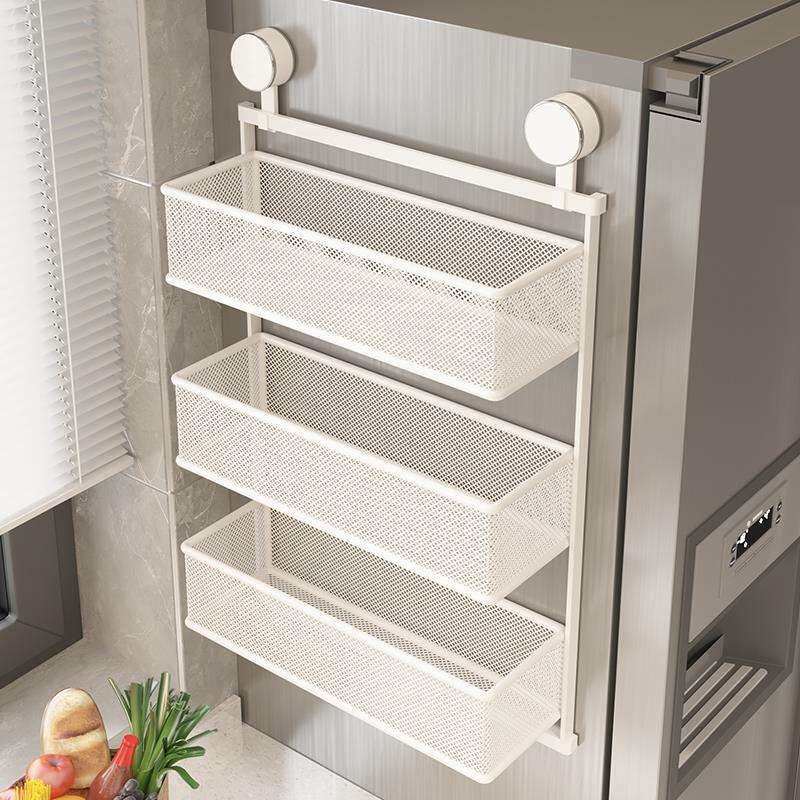 免打孔冰箱置物架侧收纳多功能壁挂式调料架子吸盘厨房多层收纳架