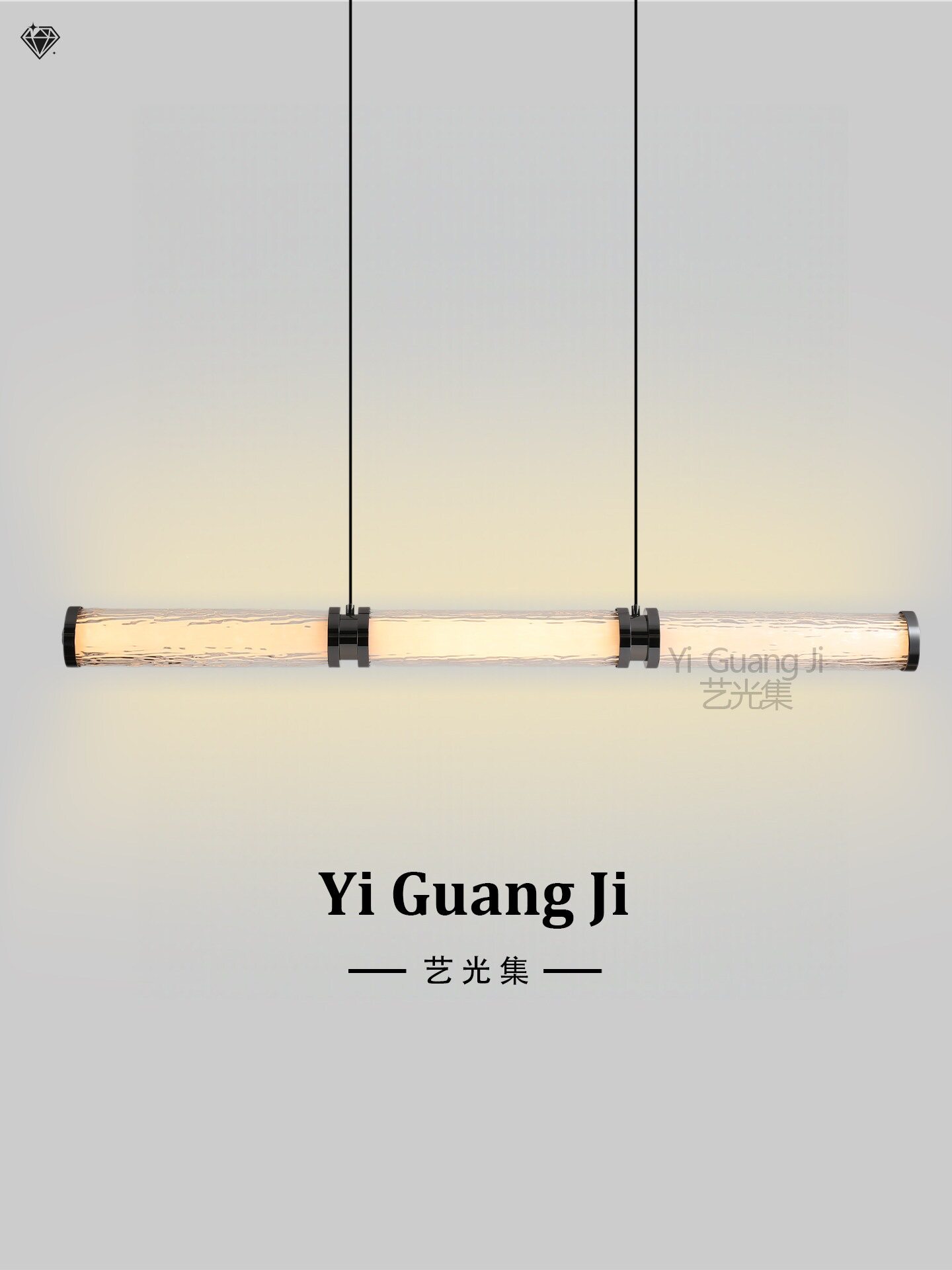 意式极简餐厅吊灯创意触摸调光感轻奢玻璃岛台一字长条餐桌灯