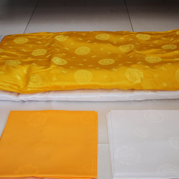 厂家直销长彪纸花殡葬用品双铺双盖4件金银被褥寿单批发零售