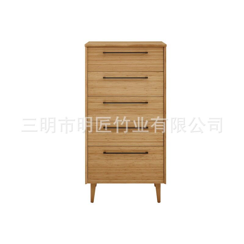 竹床头柜竹制置物架落地竹木家用书柜带门防尘储物柜客厅置物柜靠