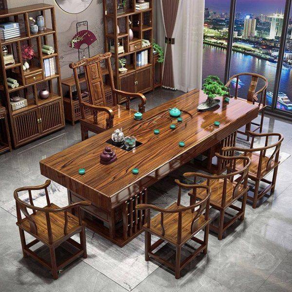 实木大板桌椅组合中式家用功夫茶几套装一体公室原木禅意泡茶,商业/办公家具,茶台/茶桌,淘宝优惠券,粉丝福利购,淘宝优惠卷