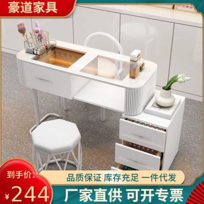 奶油风美甲桌白色日式玻璃人全套轻奢简约美甲台收纳折叠美甲桌,商业/办公家具,美甲台,淘宝优惠券,粉丝福利购,淘宝优惠卷