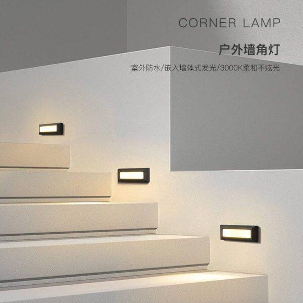 户外明装楼梯地脚踏步灯户外壁灯防水景观庭院花园灯室内外墙角灯