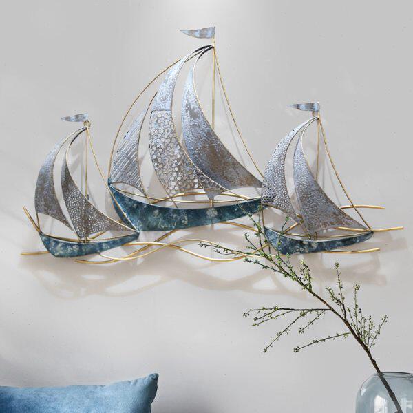 地中海风格墙面装饰挂件创意儿童房间布置客厅沙发背景墙铁艺壁饰