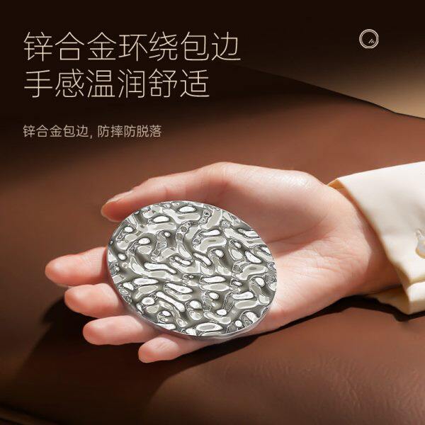 化妆镜双面镜子折叠清手持随身镜锌合金小巧便携镜子