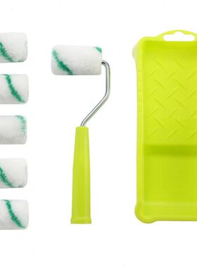 8件套2英寸迷你涂料滚筒油漆滚筒刷油漆盘+手柄+6pcs涤纶滚筒