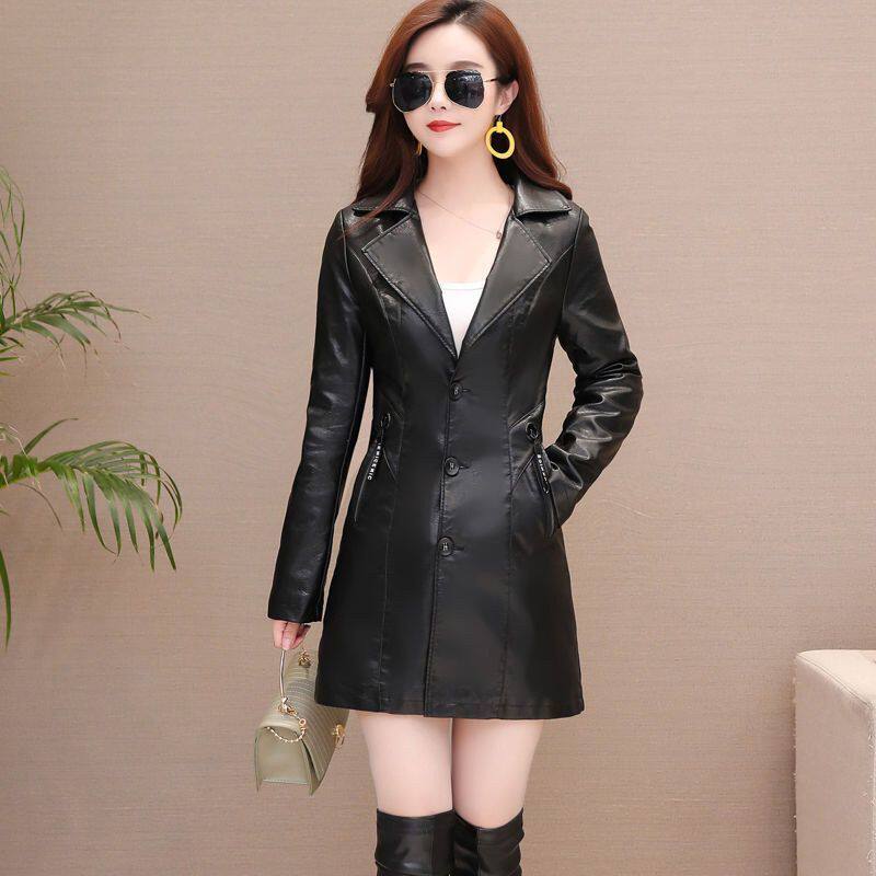 中长款皮大衣妈妈夹棉外套女装