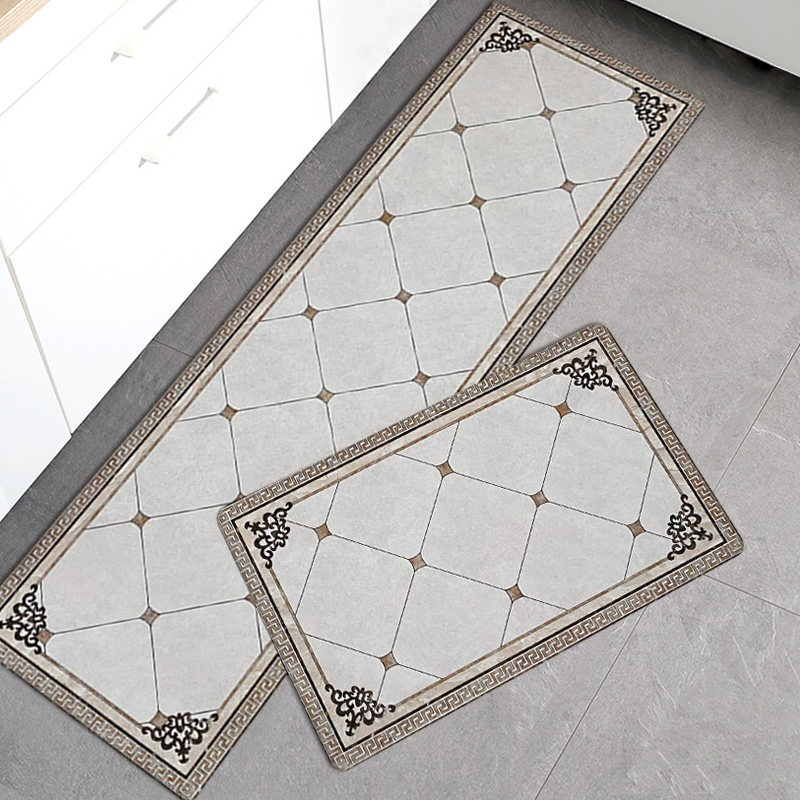 厨房地垫 可擦免洗PVC脚垫防油防滑欧式家用长条地毯加厚防水垫子