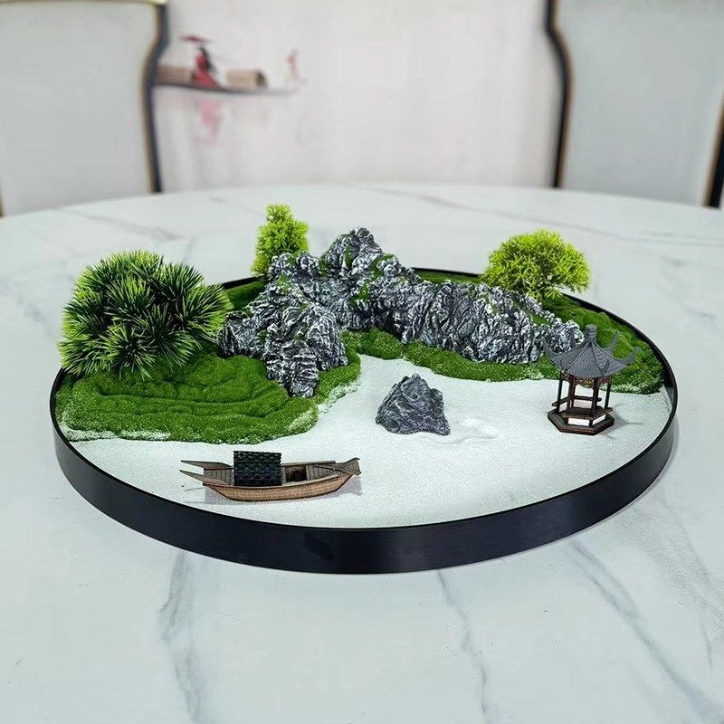 酒店餐桌中间转盘摆件大圆桌沙盘装饰圆形桌面微景观圆桌中心摆台,家居饰品,餐桌花艺,淘宝优惠券,粉丝福利购,淘宝优惠卷