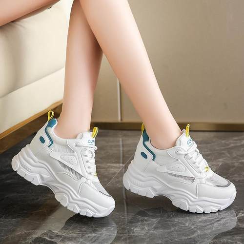 老爹鞋女鞋小个子网面透气女款夏季2025新款春内增高运动小白鞋子