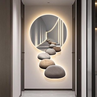 石来运转LED带灯玄关装饰画进门生财入户正对门壁灯楼梯拐角壁灯
