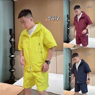 夏季新款潮流工装休闲运动套装男女款宽松透气速干短裤短袖两件套