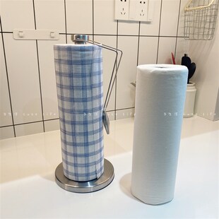 Q生活  不锈钢叉腰纸巾架 厨房纸巾懒人抹布架高级清冷感