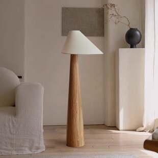 日式侘寂风实木落地灯复古民x宿酒店客厅卧室展会原木风茶室灯具