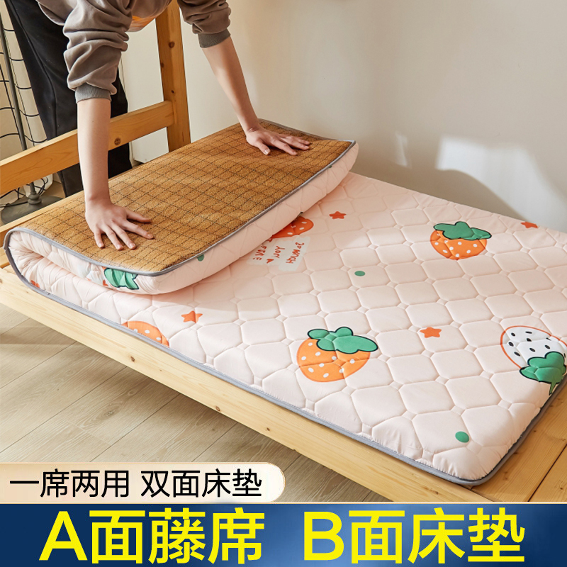 夏季加厚竹c席床垫凉席双面可用软垫学生宿舍单人榻榻米海绵垫地