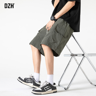 男士工装短裤男夏季潮牌潮流直筒中裤2025新款宽松五分裤夏装男裤