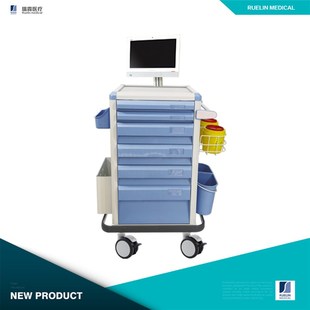 多功能护理车移动护理二级工作站推车移动查房笔记本电脑办公推车