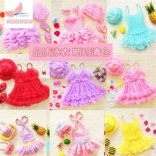 女童泳衣2024新款 蕾丝网纱公主连体吊带裙L可爱韩洋气儿童女孩泳