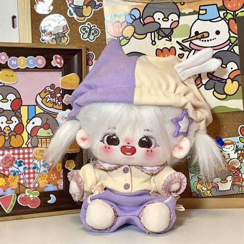 【碳酸起泡】棉花娃娃20cm娃衣 D软fufu拼色连体爬爬服现货