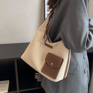 今年流行小众设计包包n2023新款 女包休闲百搭单肩腋下包帆布水桶