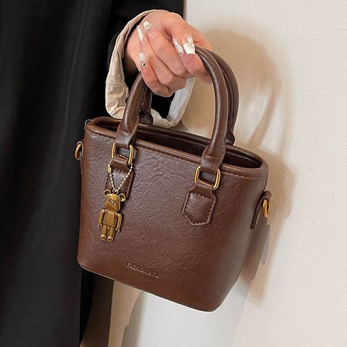 春夏复古菜篮子小包包2024w新款时尚女士斜挎包韩系通勤手提水桶