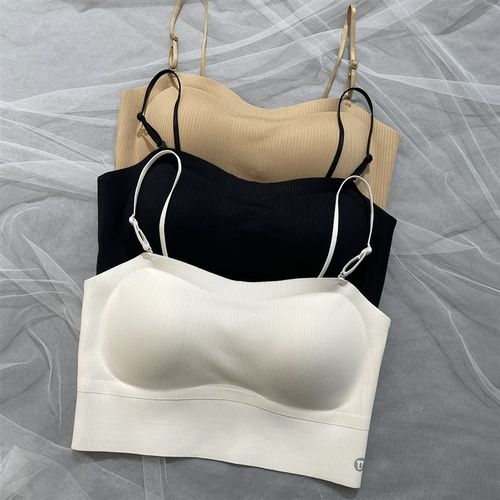 枫之欣868螺纹可拆卸防走光文胸抹F胸内衣吊带背心内搭别穿裹胸女