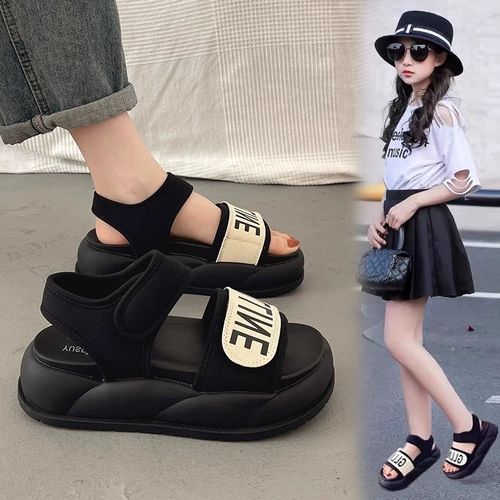 女童凉鞋2025新款夏季儿童鞋子厚底运动凉鞋O女孩软底露趾沙滩鞋