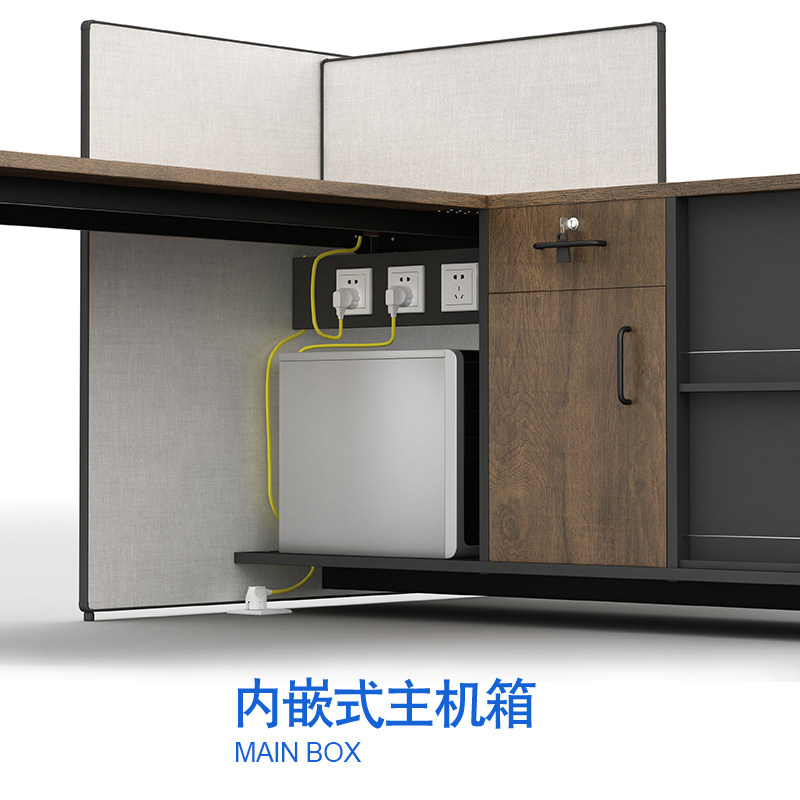 工业风型单员工电脑办公桌子屏风办工室卡位形工位家具