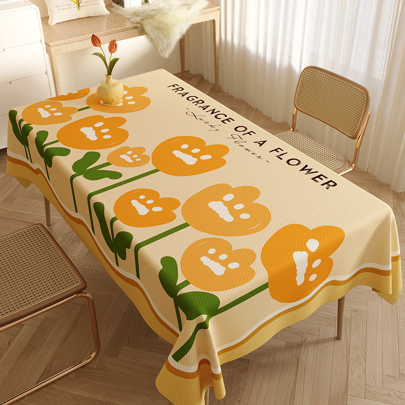 青葱花园棉麻高级印花防水餐桌布in风拍照野餐新耐磨防刮茶几