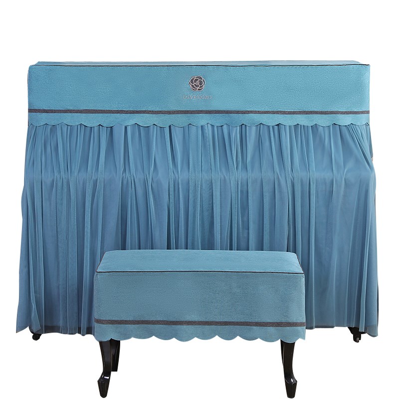 钢琴罩全罩2023新款高档加厚琴凳盖布欧式简约时尚大气蕾丝防尘套