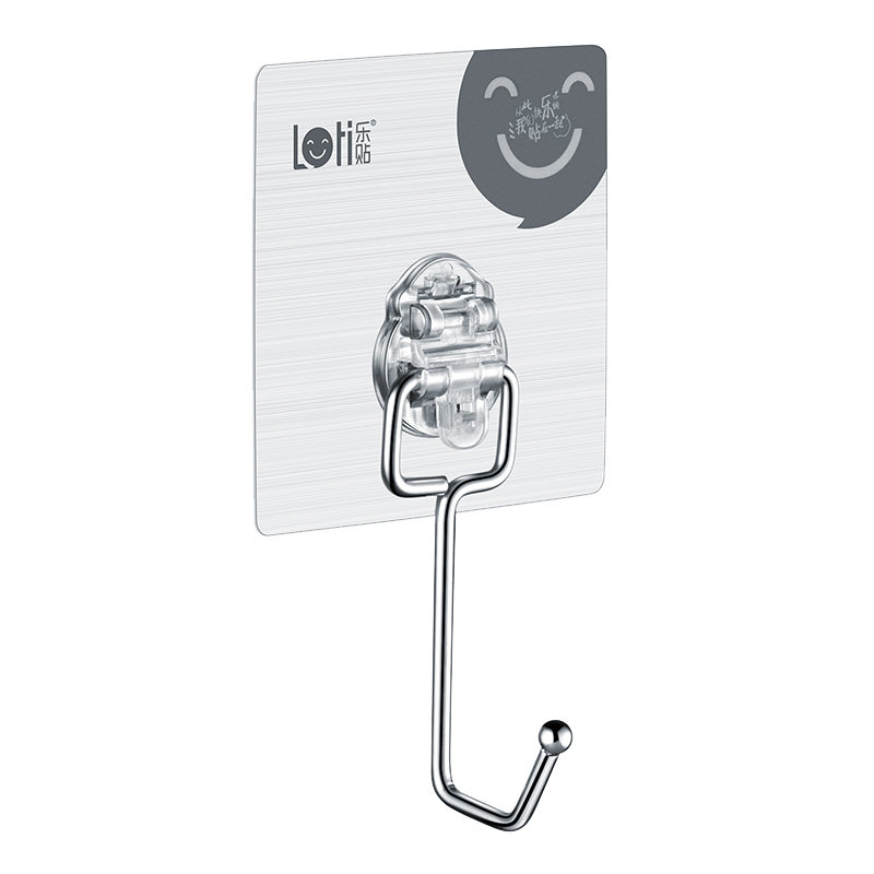 乐贴锈钢挂勾墙勾创意大粘钩强力无痕挂钩承重免打孔门卡扣粘钩