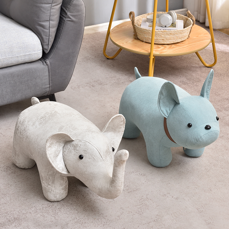 创意换鞋凳家用门口卡通矮凳大象动物坐凳儿童穿鞋凳客厅沙发脚踏