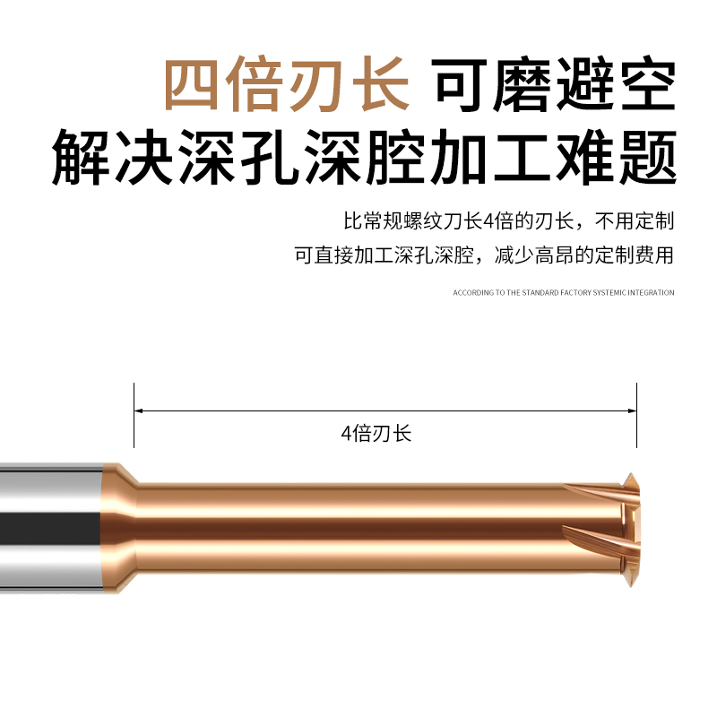 5度钨钢螺纹铣刀单牙加长75mm螺纹刀加工中心数控铣牙刀M2MMM5
