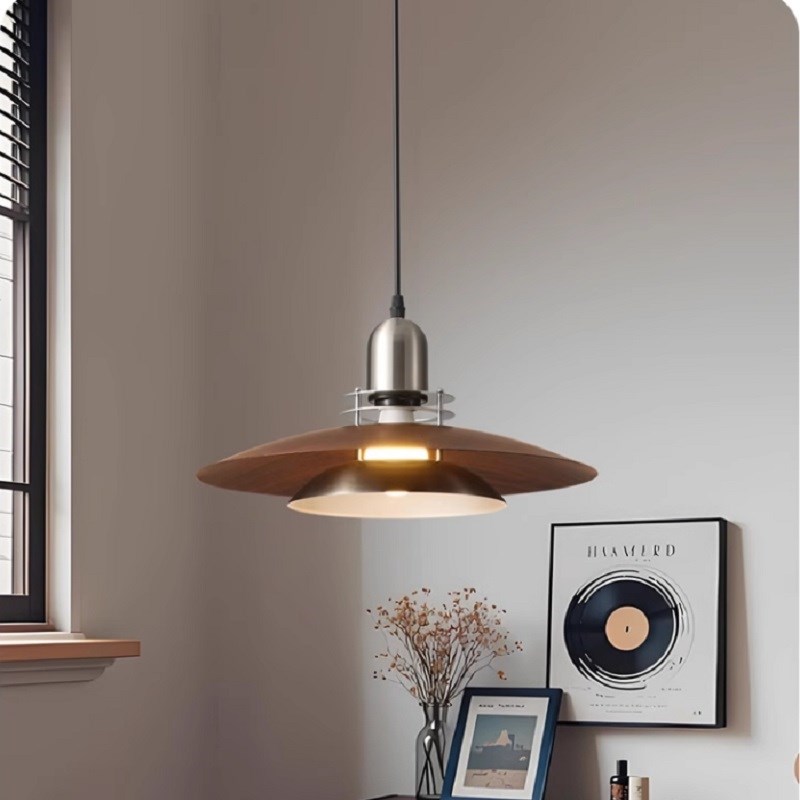 胡桃木餐厅小吊灯中古火锅店饭店吧台茶室咖啡厅商铺餐饮床头吊灯