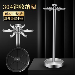 304不锈钢旋转锅铲置物架台面厨房挂勺子铲子挂架厨具挂钩收纳架