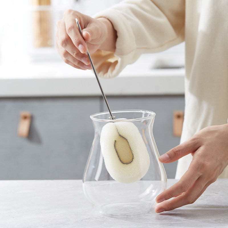米立风物长柄杯刷水杯清洗神器无死角海绵清洗刷家用洗杯子奶瓶刷