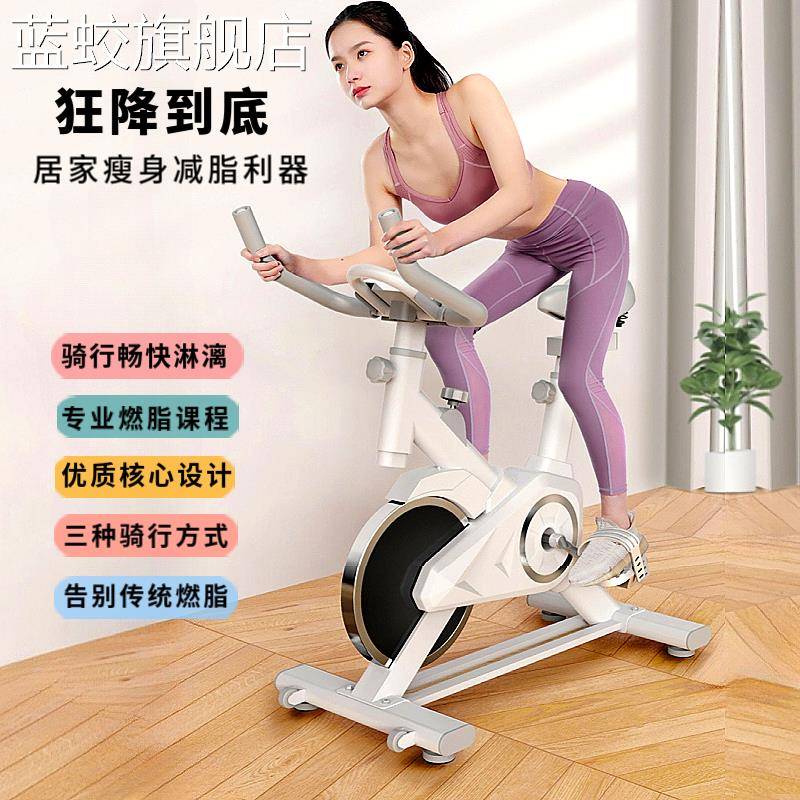 蓝蛟动感单车家用健身房器材室内减肥专用小型脚踏有氧运动锻炼自行车摆件饰品