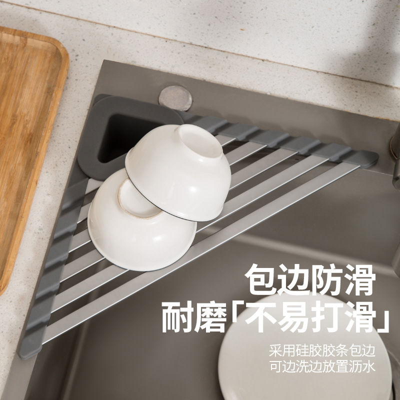 厨房水槽沥水架水池铝合金架碗碟收纳置物架碗盘架沥水篮家用碗架