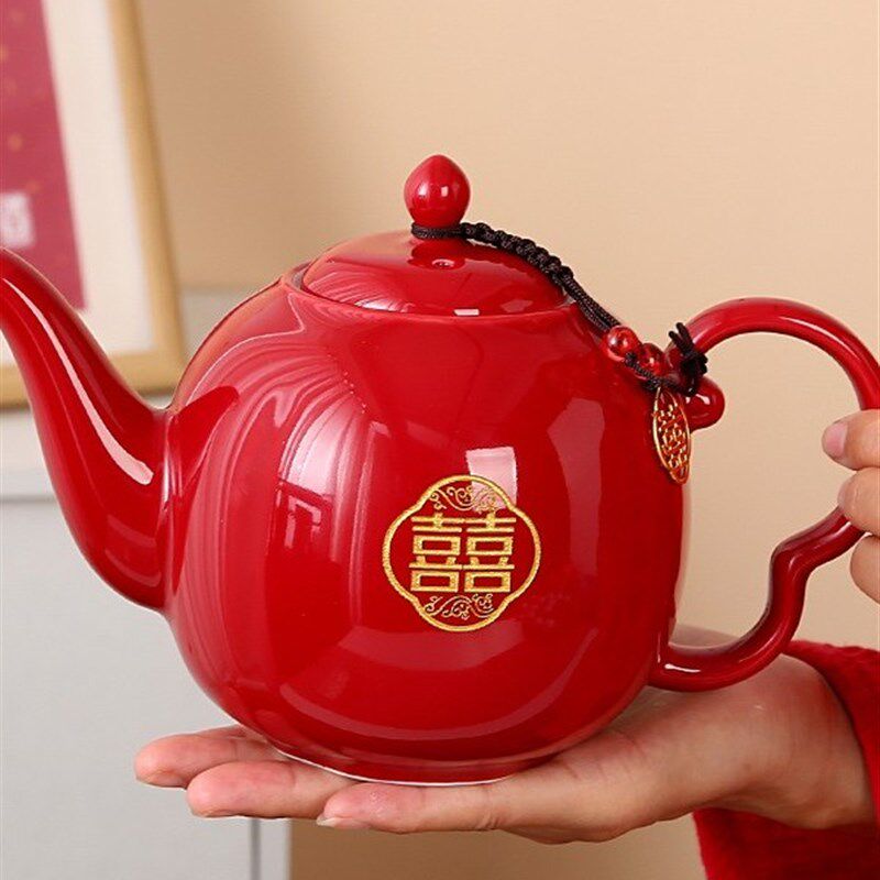 今禧blissful结婚用品大全婚C庆敬茶壶红色喜字茶壶茶具套装喜庆