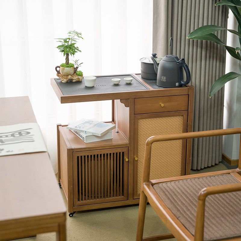 祥福富贵移动茶桌小茶台乌金石茶C盘一体茶水柜茶车阳台煮泡茶桌,住宅家具,家用茶台/茶桌,淘宝优惠券,粉丝福利购,淘宝优惠卷